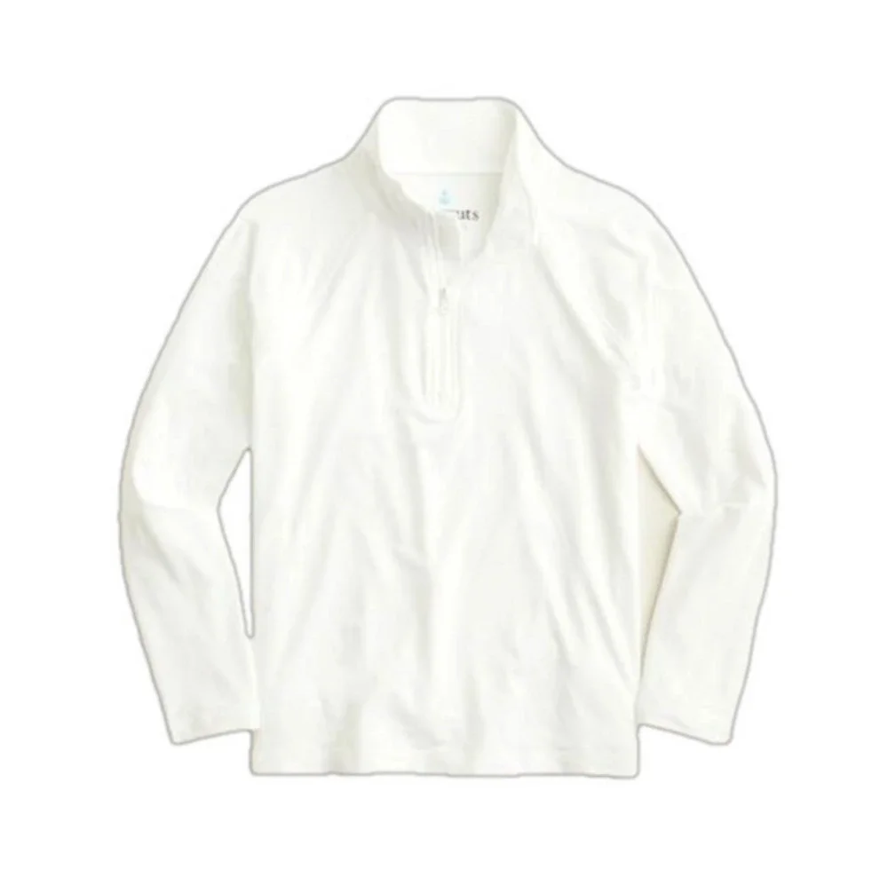 J.Crew Kids' active half-zip popover white NWT
